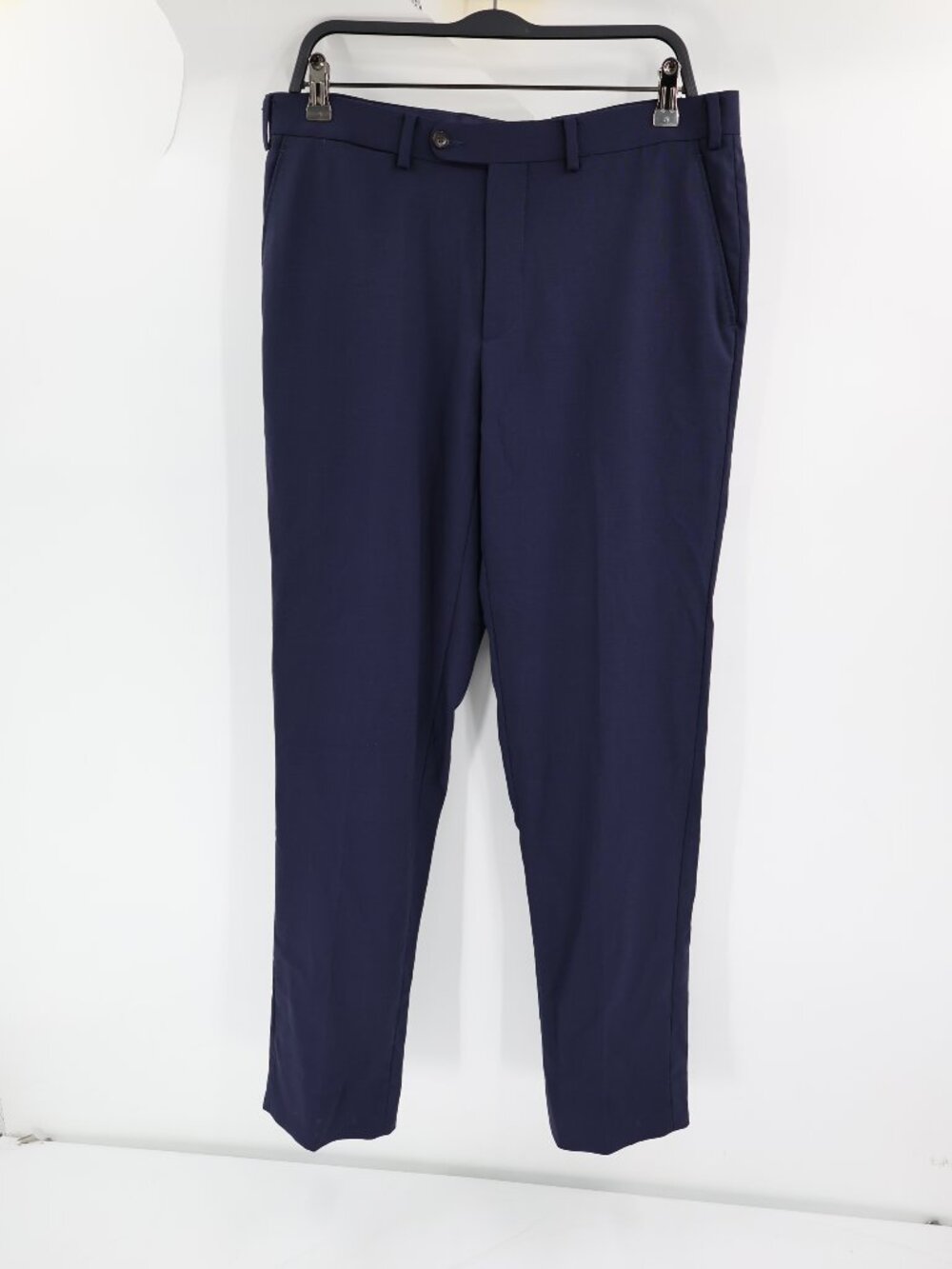 Suitsupply Pants Mens 34 L31 Soho Int Traveller Flat Front Wool Trousers Blue